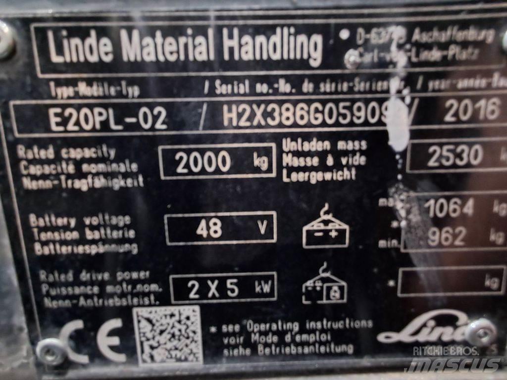 Linde E20PL-02 Elektrikli forkliftler