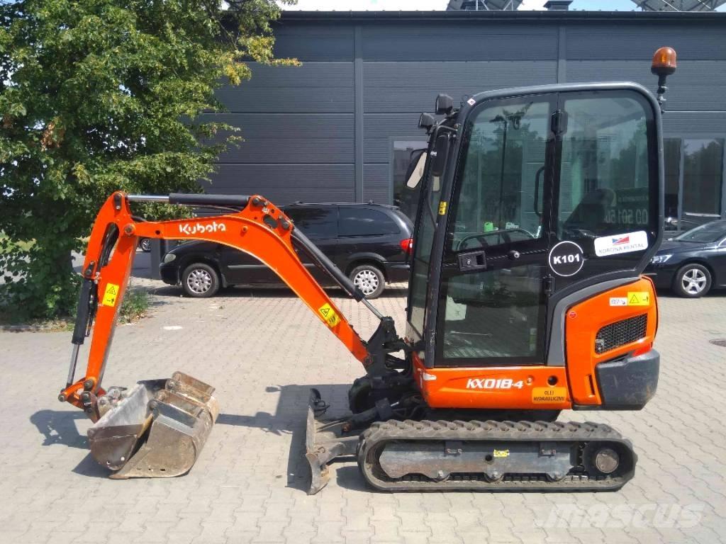 Kubota KX 018-4 Mini ekskavatörler, 7 tona dek
