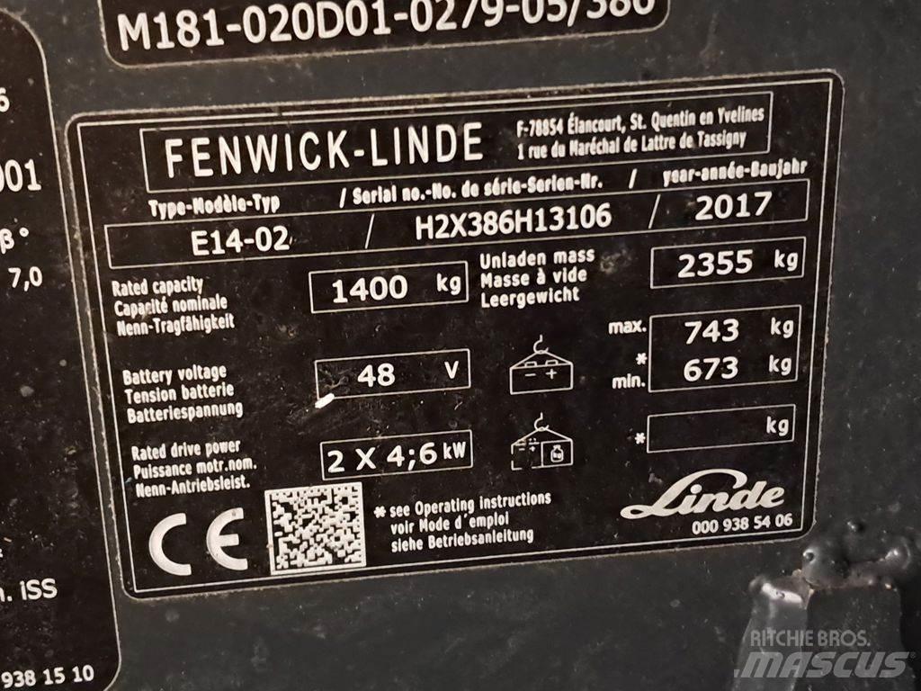 Linde E14-02 ion Elektrikli forkliftler