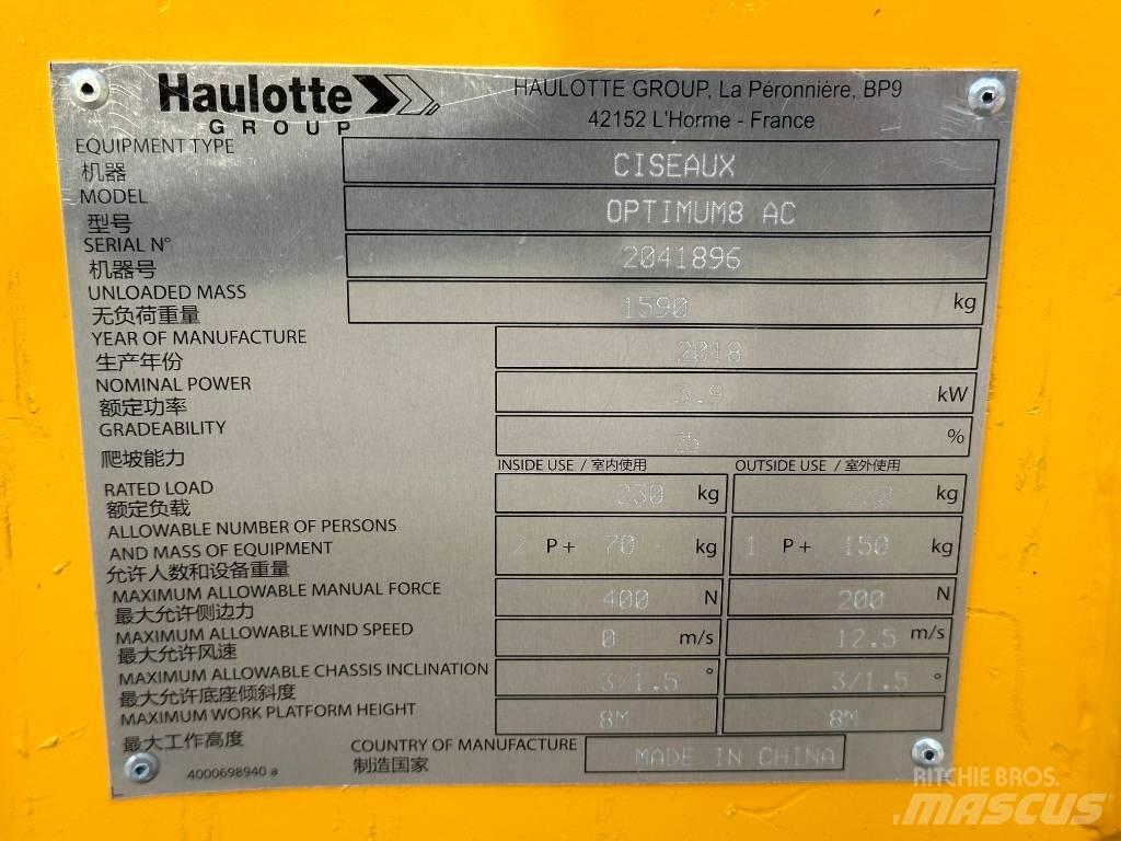 Haulotte OPTIMUM 8 Makasli platformlar