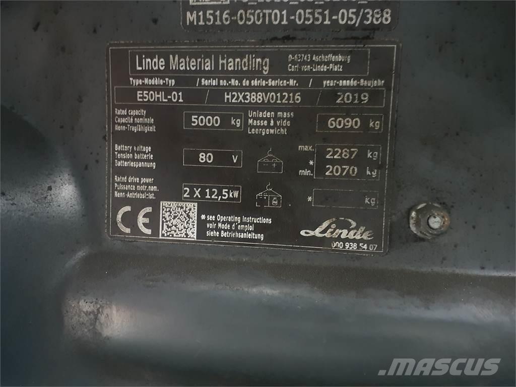 Linde E50HL Elektrikli forkliftler