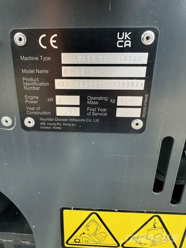 Develon DX 63-7 Mini ekskavatörler, 7 tona dek