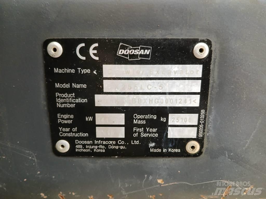 Doosan DX 255 LC Paletli ekskavatörler