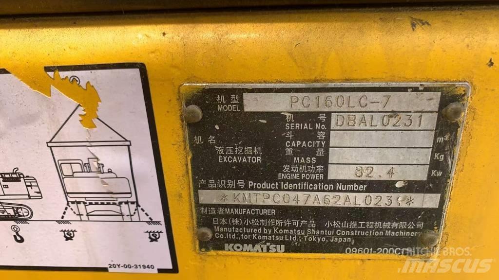 Komatsu PC 160 LC Paletli ekskavatörler
