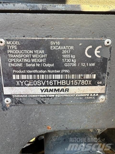Yanmar SV 16 Mini ekskavatörler, 7 tona dek