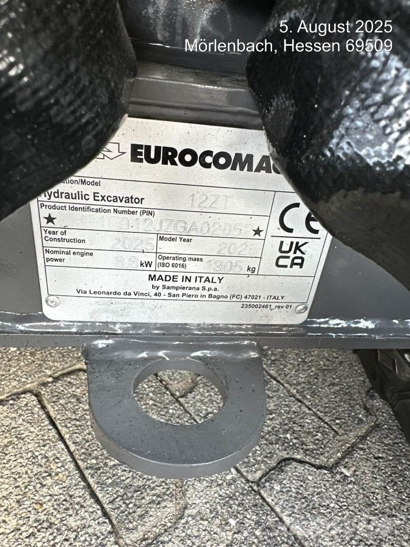 Eurocomach 12ZT Mini ekskavatörler, 7 tona dek