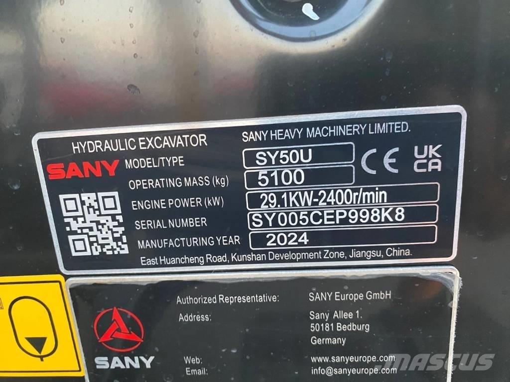 Sany SY 50 U Mini ekskavatörler, 7 tona dek