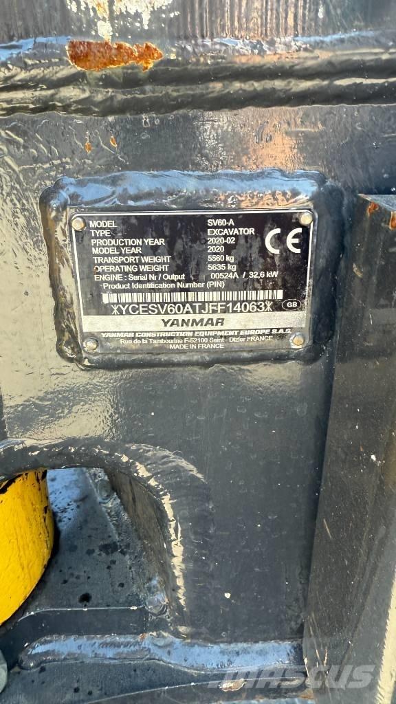 Yanmar SV 60 Mini ekskavatörler, 7 tona dek