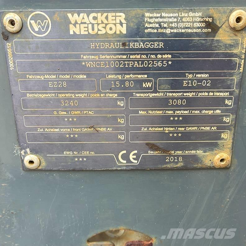 Wacker Neuson EZ 28 Mini ekskavatörler, 7 tona dek