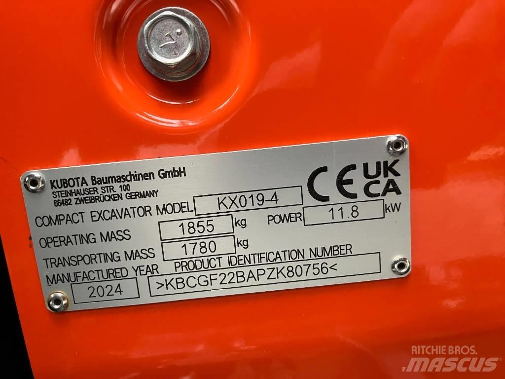 Kubota KX 019-4 Mini ekskavatörler, 7 tona dek