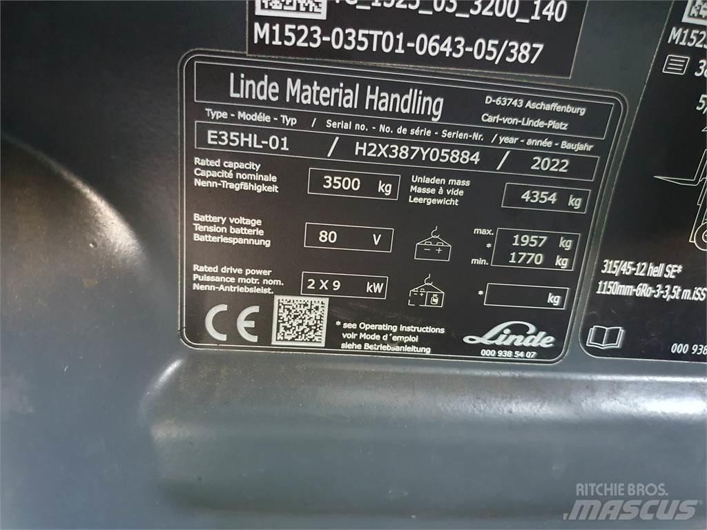 Linde E35HL Elektrikli forkliftler
