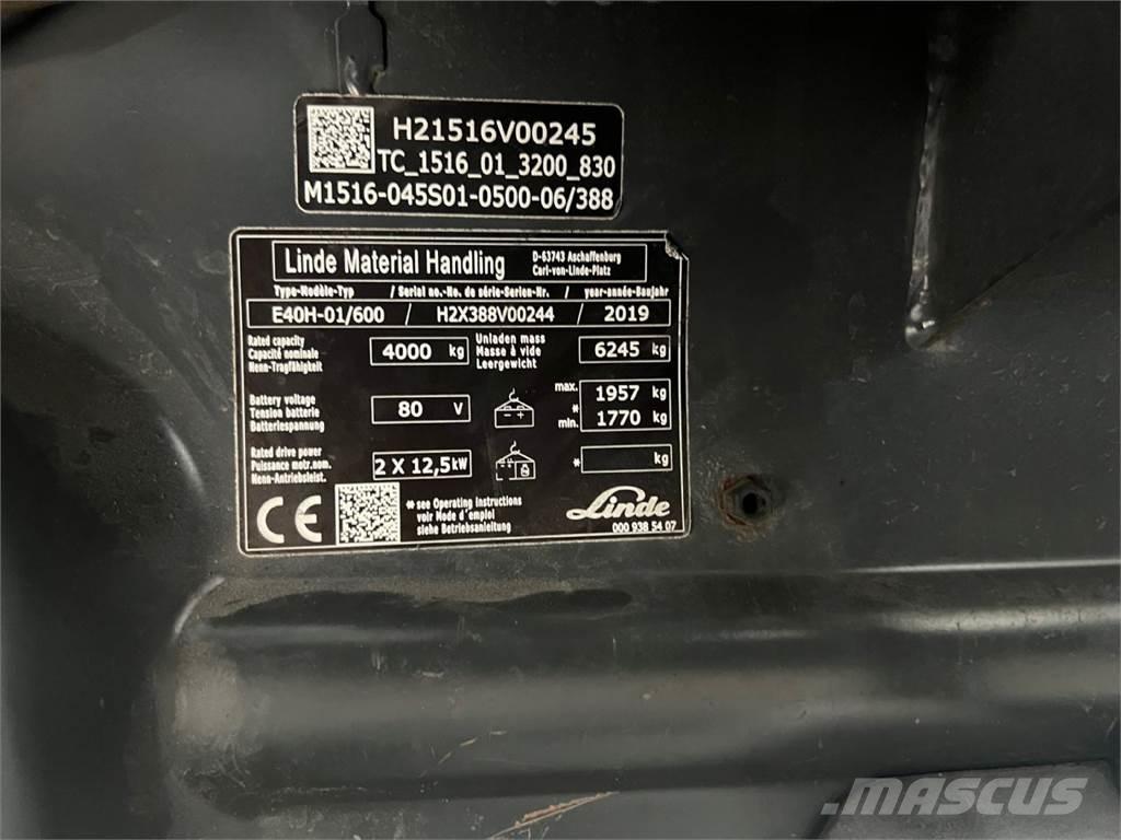 Linde E40H-01/600 Elektrikli forkliftler
