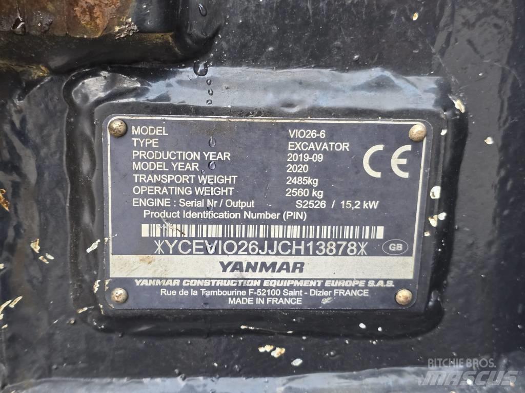 Yanmar VIO 26-6 Mini ekskavatörler, 7 tona dek