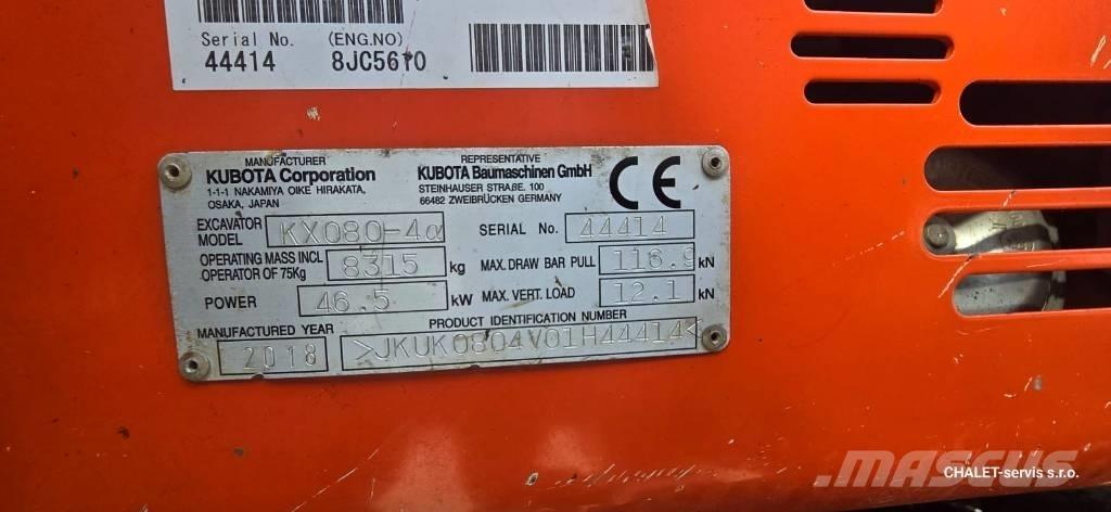 Kubota KX 080-4 CX Midi ekskavatörler 7 - 12 t