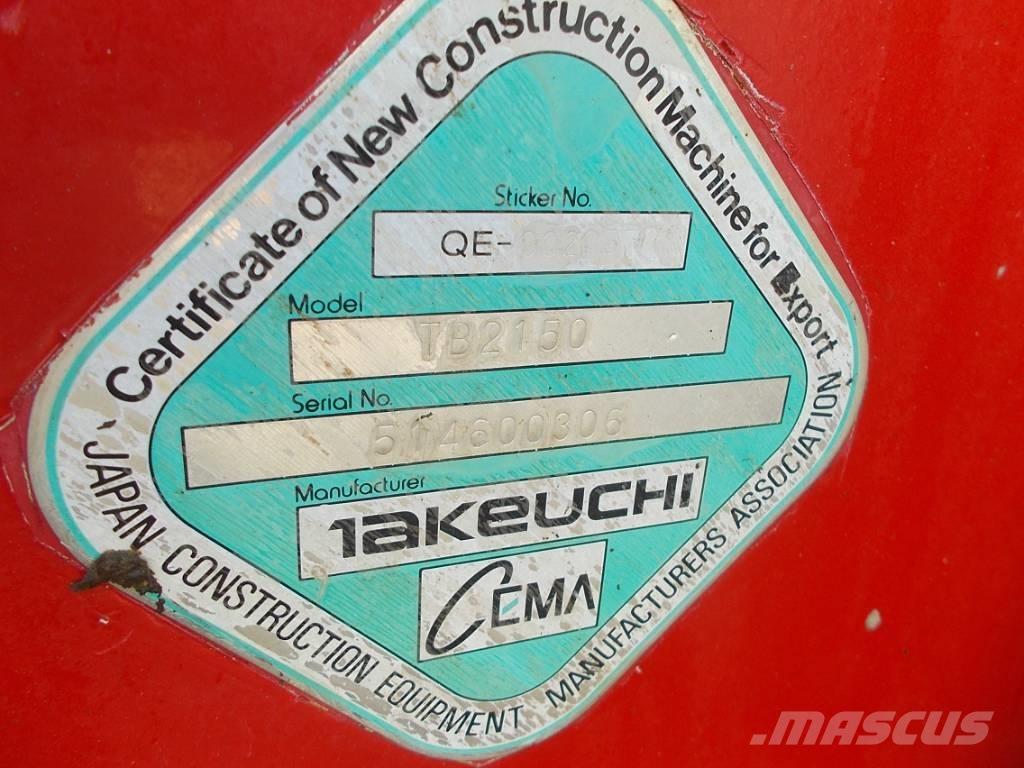 Takeuchi TB 2150 Paletli ekskavatörler