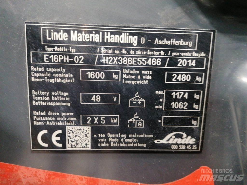 Linde E16PH-02 Elektrikli forkliftler
