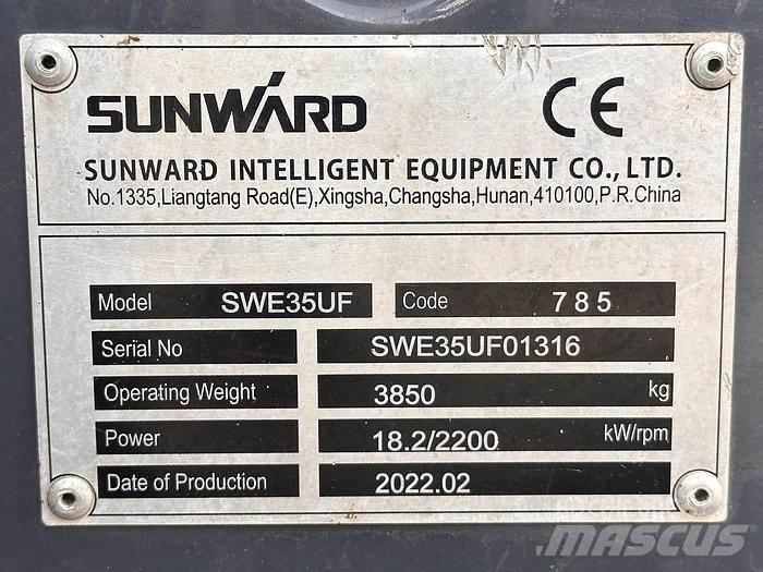 Sunward SWE35UF Mini ekskavatörler, 7 tona dek
