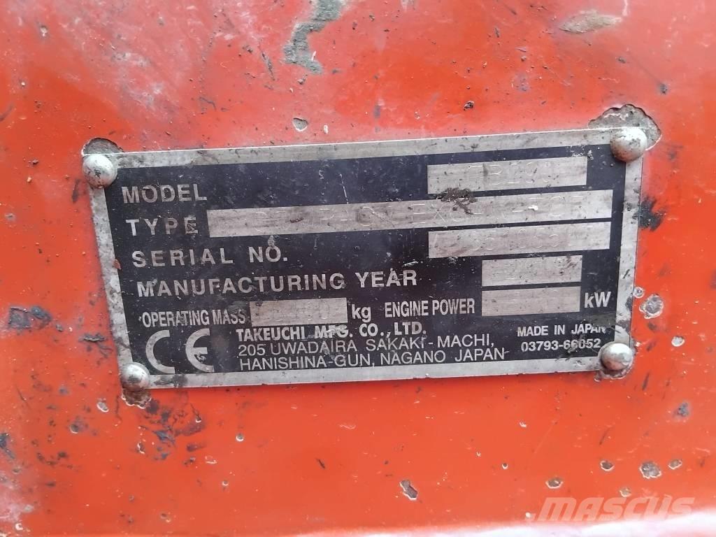 Takeuchi TB290 Mini ekskavatörler, 7 tona dek