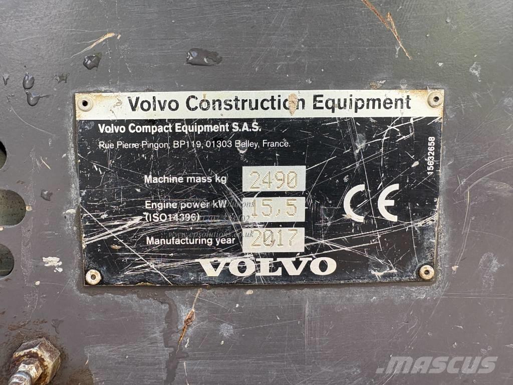 Volvo ECR 25 D Mini ekskavatörler, 7 tona dek