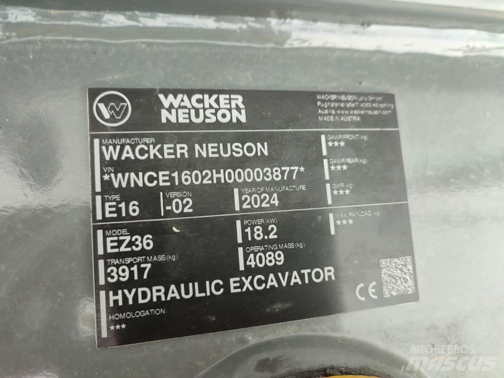 Wacker Neuson EZ 36 Mini ekskavatörler, 7 tona dek