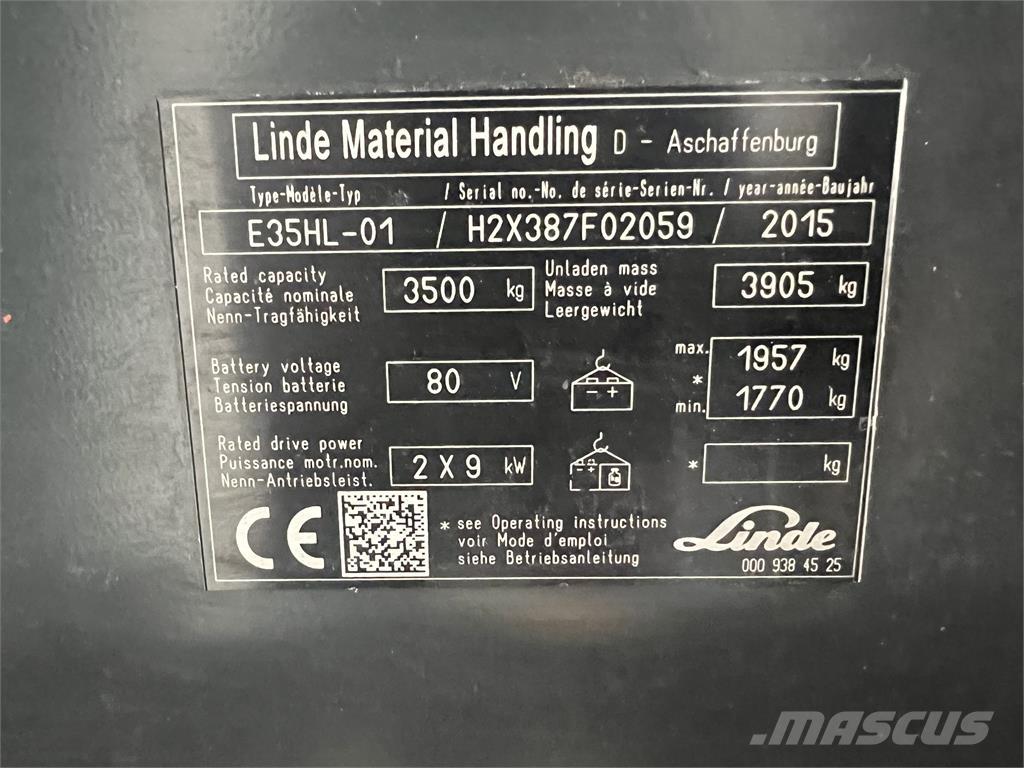 Linde E35HL-01 Elektrikli forkliftler