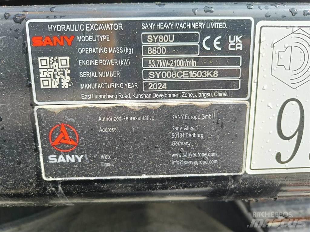 Sany SY80U Midi ekskavatörler 7 - 12 t