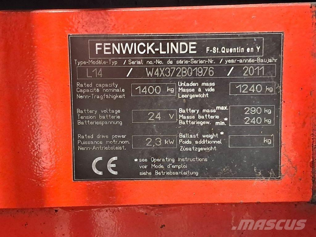 Linde L14 Yaya kumandali istif makinasi