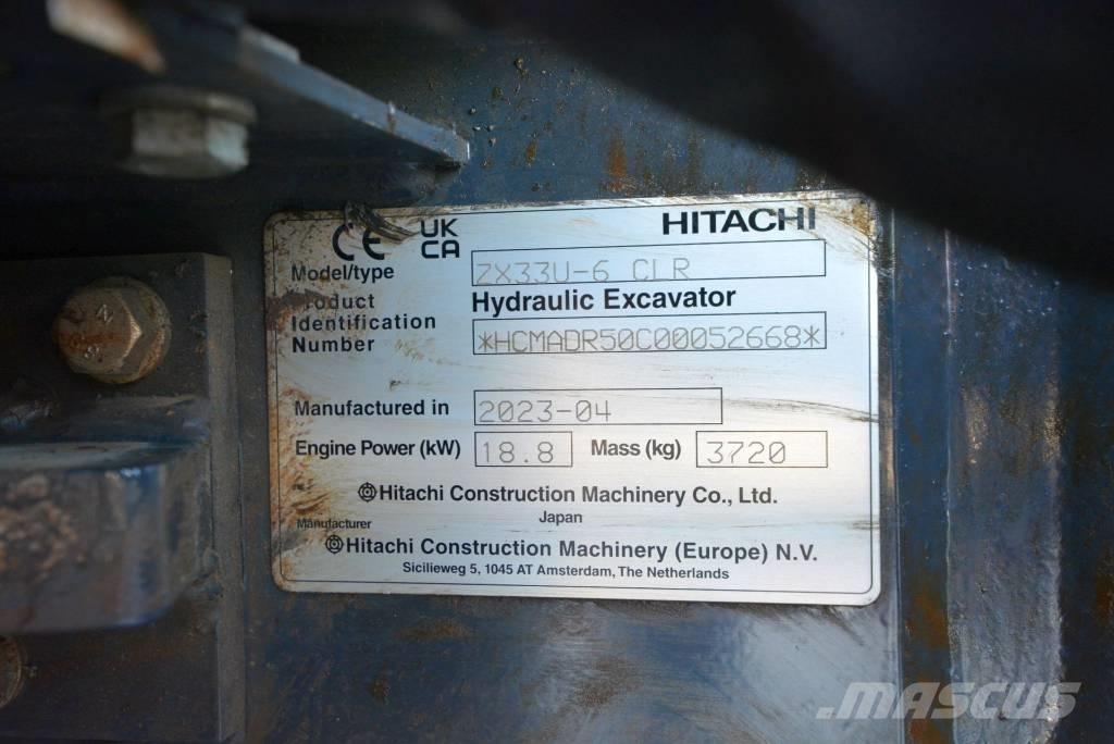 Hitachi ZX 33 U-6 Mini ekskavatörler, 7 tona dek