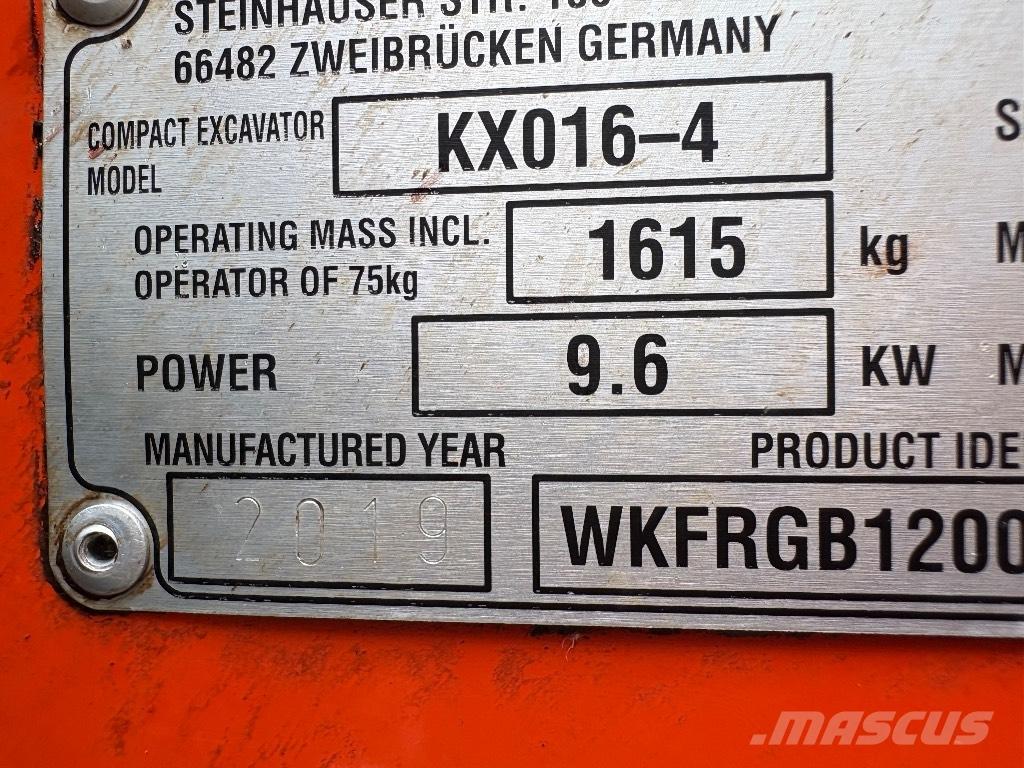 Kubota KX 016-4 Mini ekskavatörler, 7 tona dek