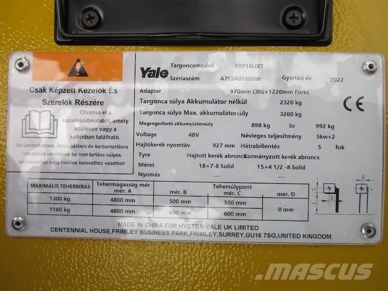 Yale ERP 16 UXT Elektrikli forkliftler