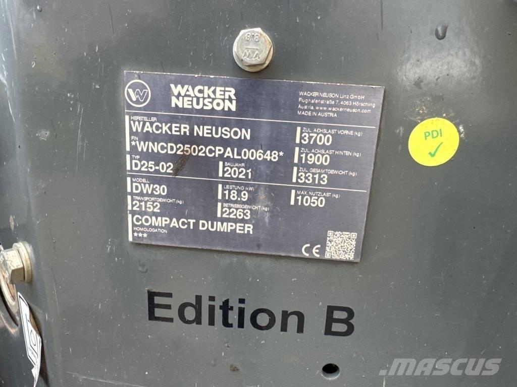 Wacker Neuson DW30 Belden kirma kamyonlar