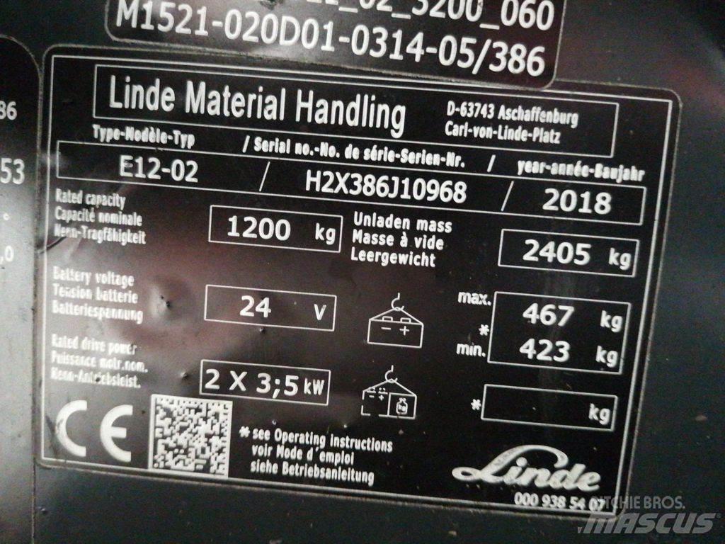 Linde E12-02 Elektrikli forkliftler