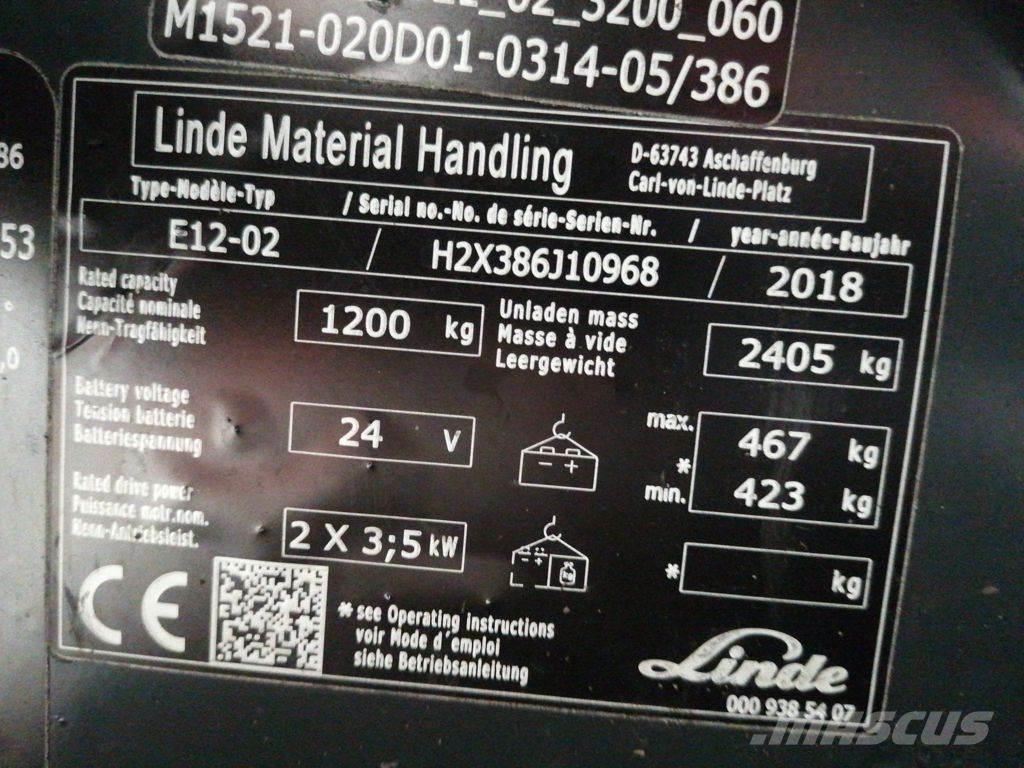 Linde E12-02 Elektrikli forkliftler