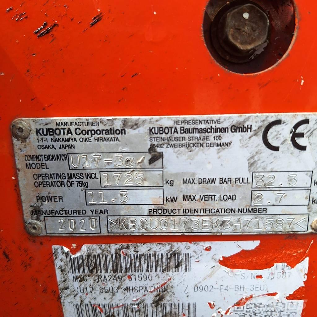 Kubota U 17-3 Mini ekskavatörler, 7 tona dek