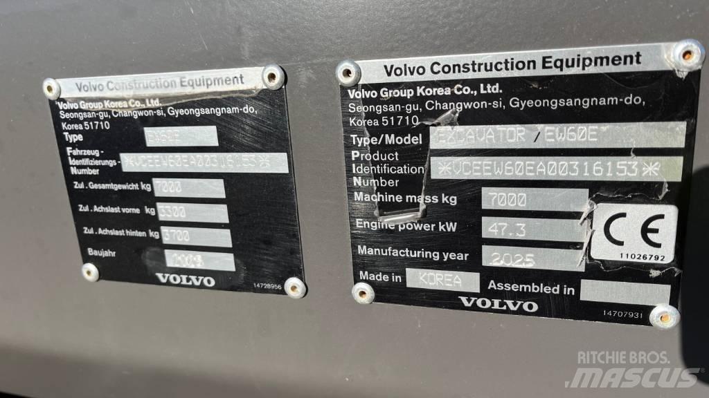 Volvo EW60E Lastik tekerli ekskavatörler
