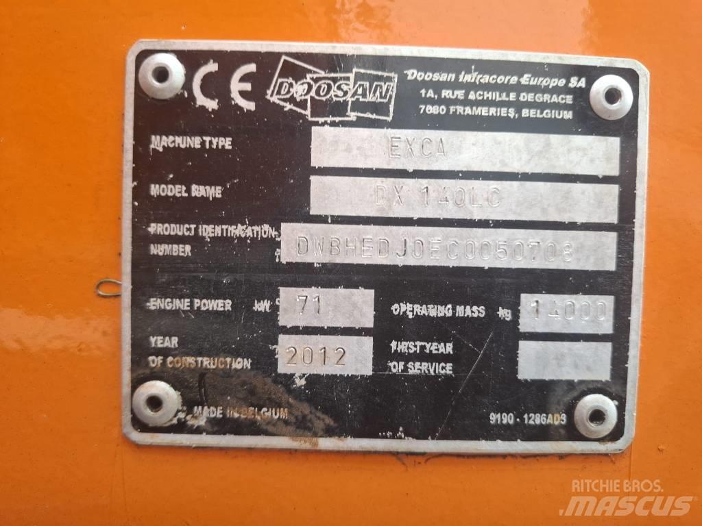 Doosan DX 140 LC Paletli ekskavatörler