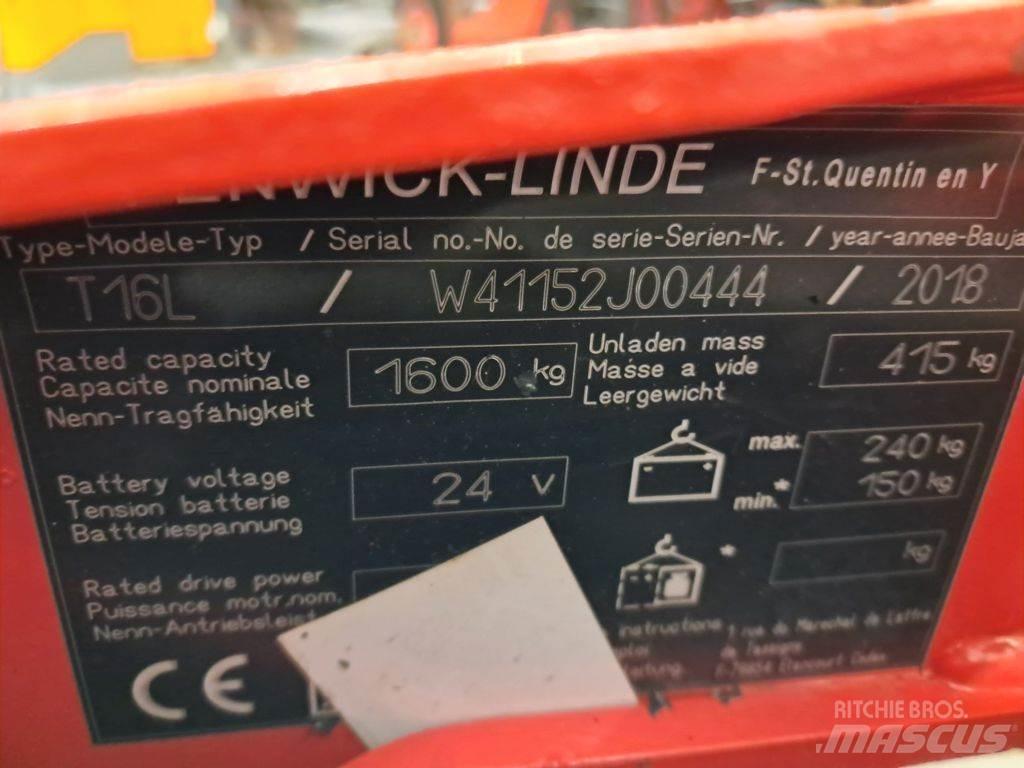 Linde T16L Düsük seviye kaldirici