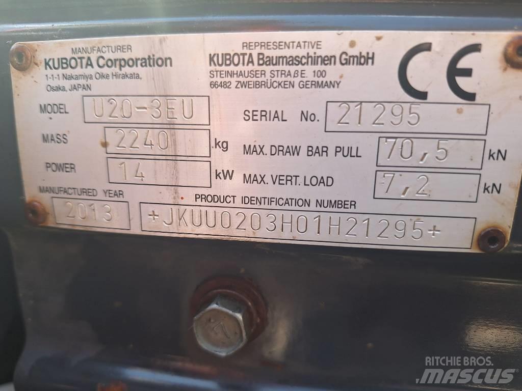 Kubota U 20-3 Mini ekskavatörler, 7 tona dek