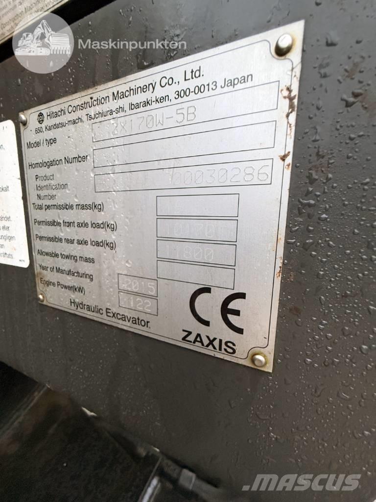 Hitachi ZX 170 W-5 B Lastik tekerli ekskavatörler