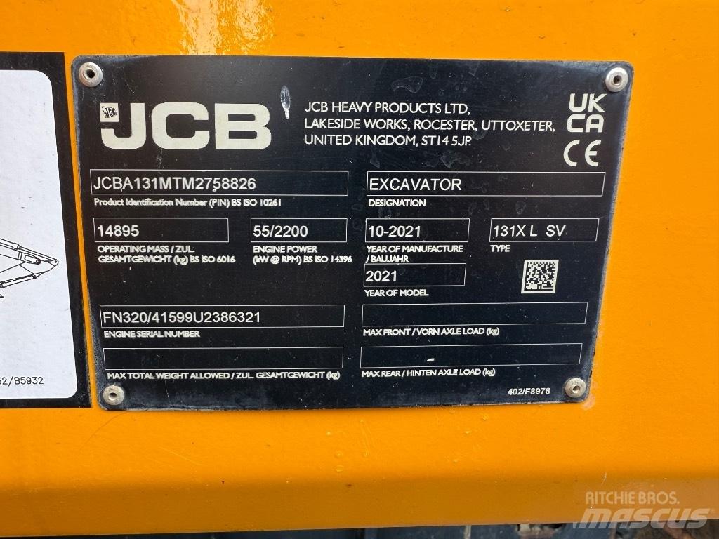 JCB 131X L SV Paletli ekskavatörler