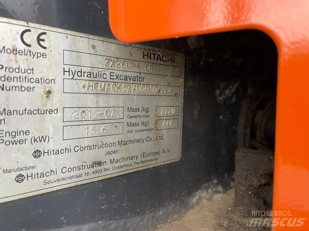 Hitachi ZX 26 U-6 Mini ekskavatörler, 7 tona dek
