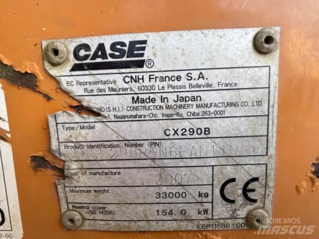 CASE CX290B Paletli ekskavatörler