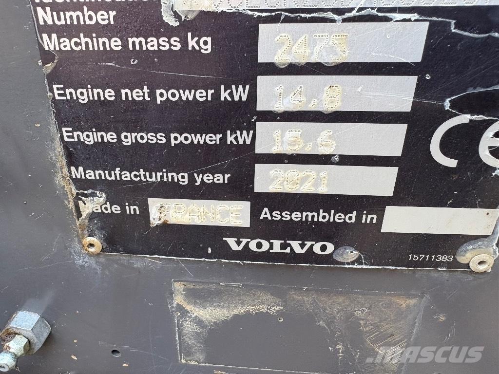 Volvo ECR 25 D Mini ekskavatörler, 7 tona dek