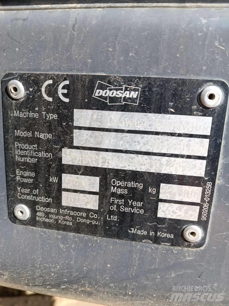 Doosan DX 225 LC-5 Paletli ekskavatörler