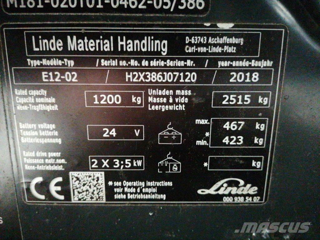 Linde E12-02 Elektrikli forkliftler