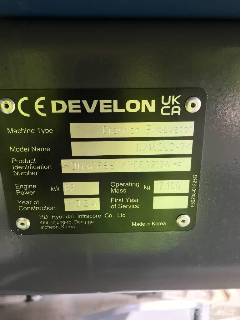 Develon DX160LC-7K Paletli ekskavatörler