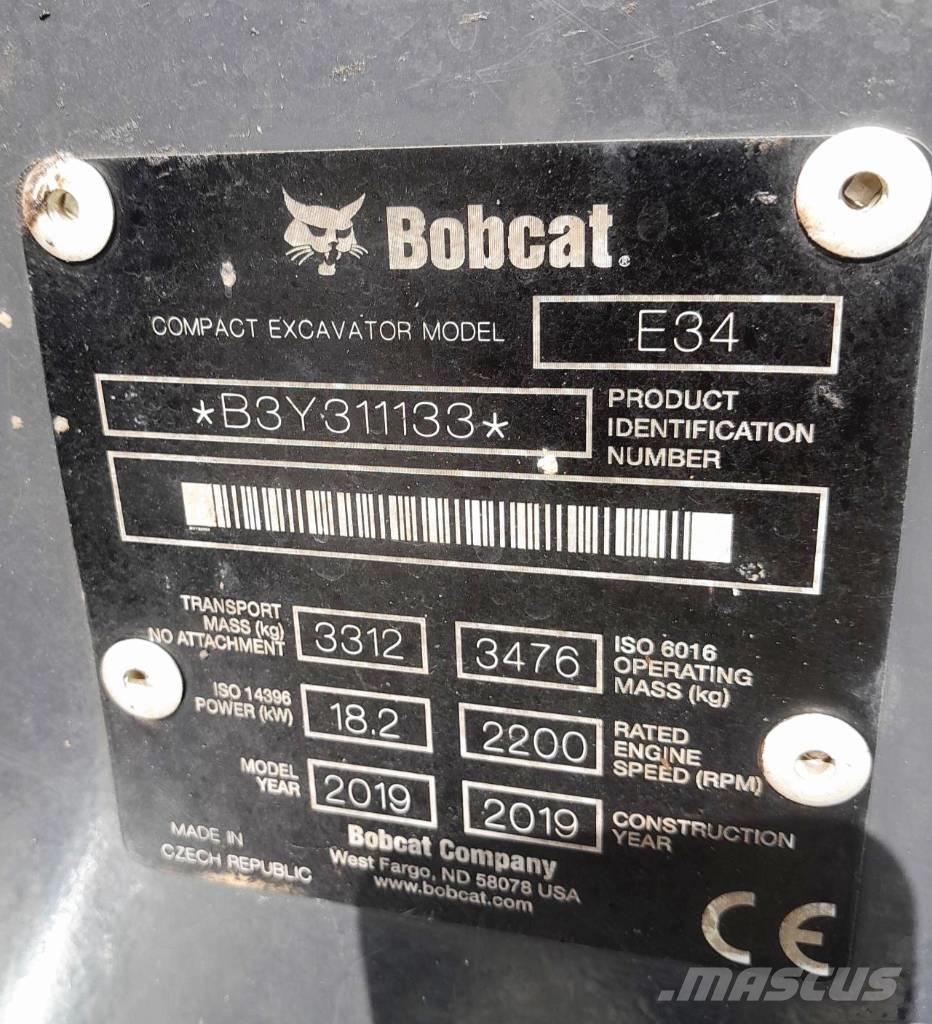 Bobcat E34 Mini ekskavatörler, 7 tona dek