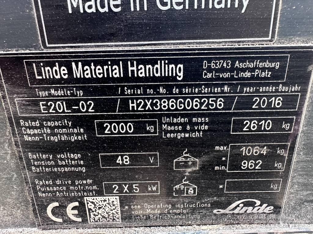 Linde E20L-02 Elektrikli forkliftler