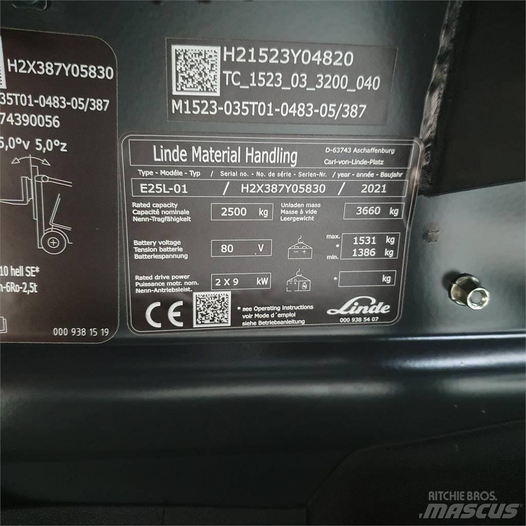 Linde E25L Elektrikli forkliftler