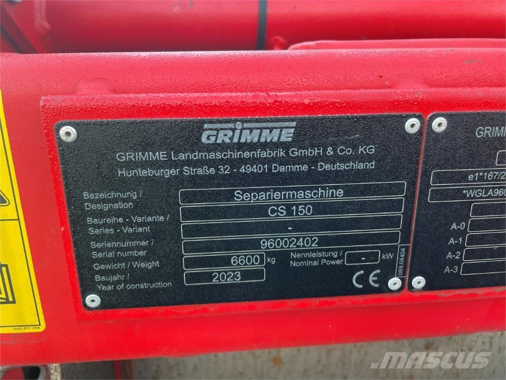 Grimme CS 150 Patates ekipmanları - Diğer